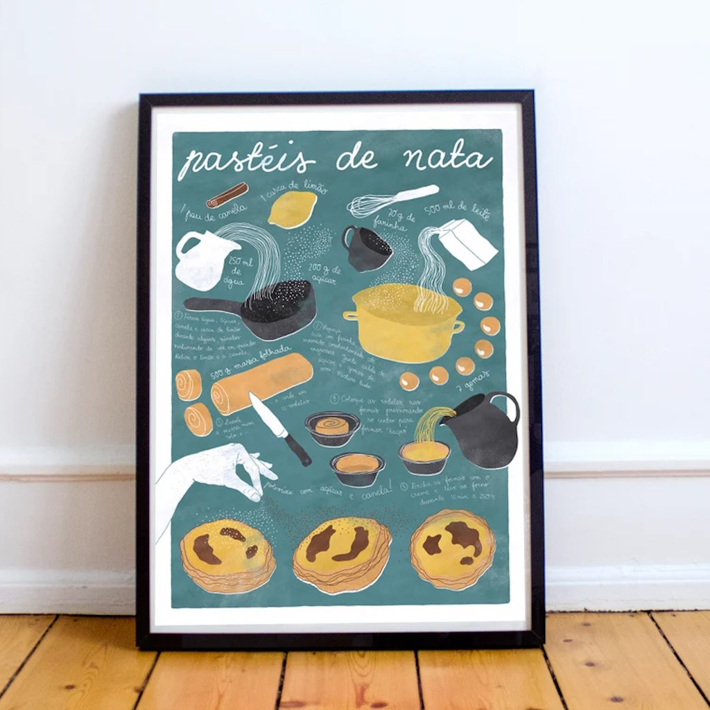 Ilustração da receita portuguesa ‘Pastéis de nata