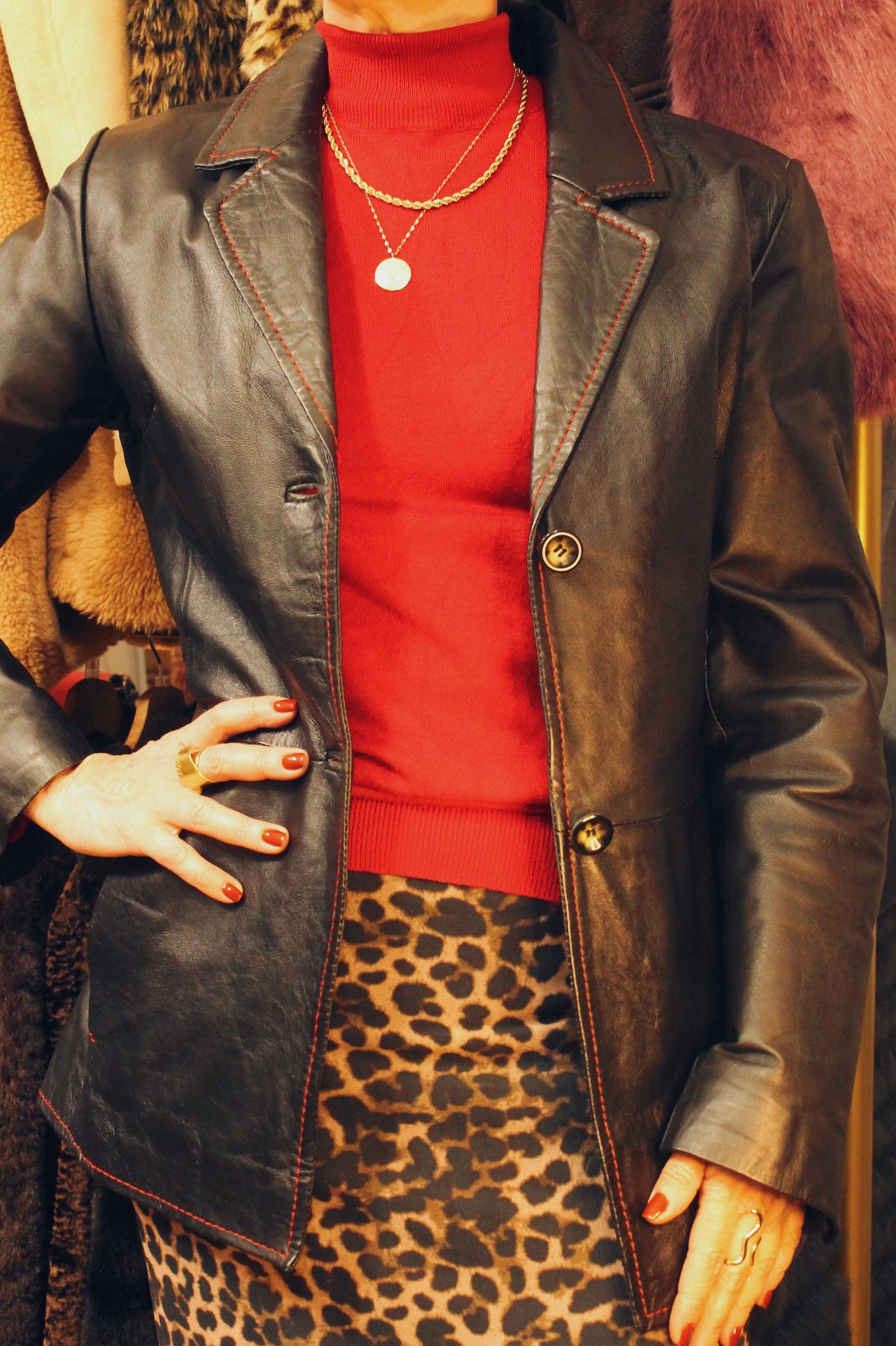 Blazer em Pele Genuína